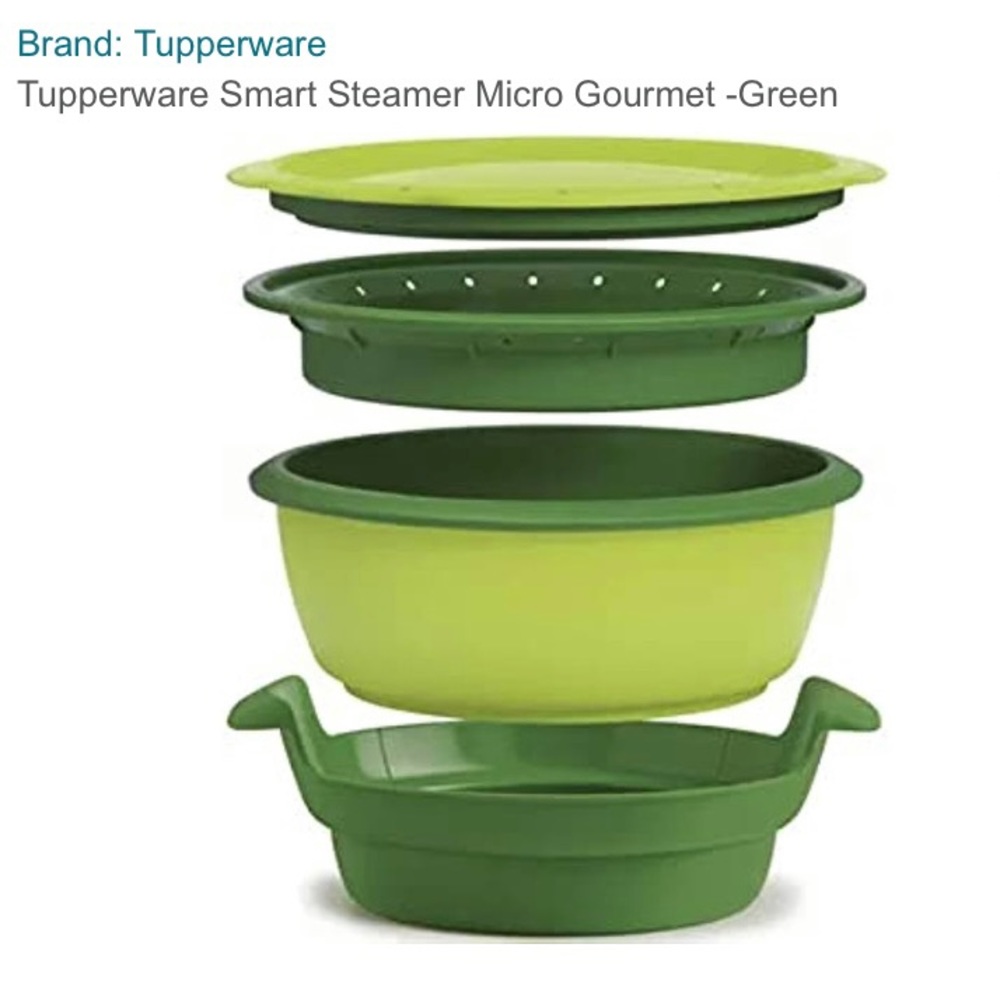 Tupperware Smart Stack Steamer Complete 5 Piece Set Green - Picture 2 of 13